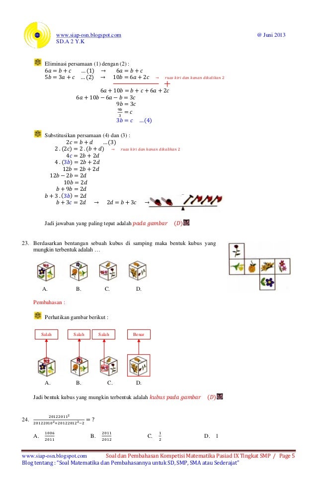 Soal Dan Pembahasan Kompetisi Matematika Pasiad Ix 2013 Pasiad 9 Ti