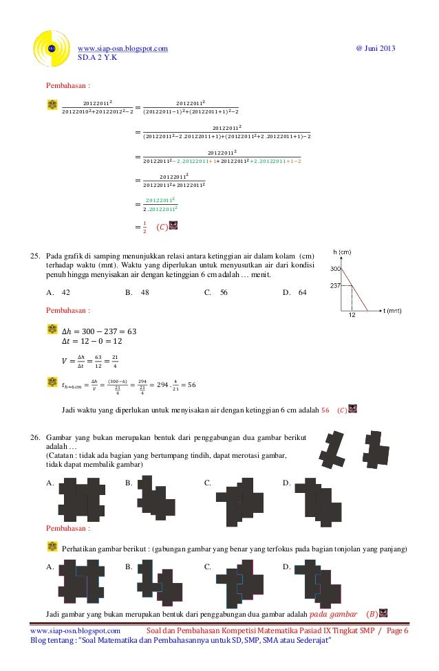 Soal Dan Pembahasan Kompetisi Matematika Pasiad Ix 2013 Pasiad 9 Ti