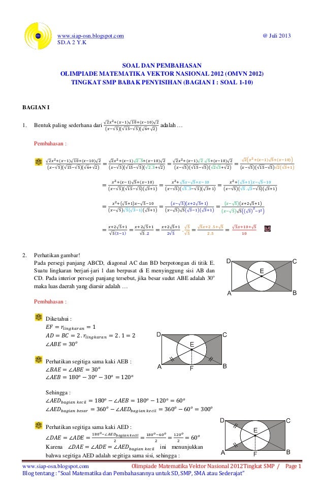 Soal matematika tingkat sma