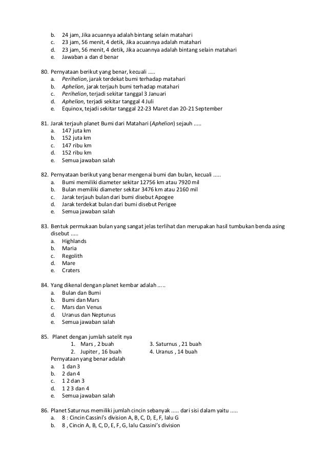 Soal dan Pembahasan OSK Kebumian 2012