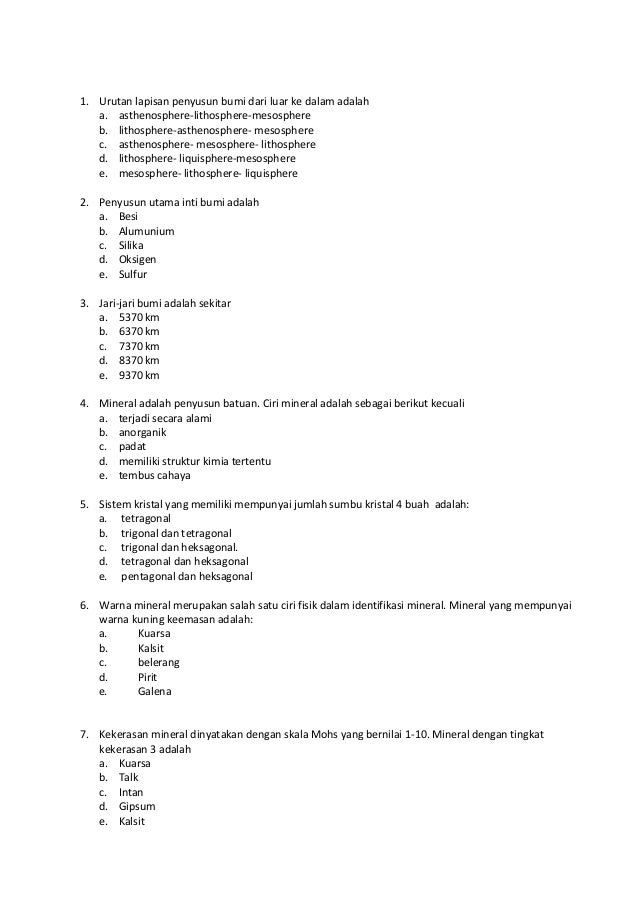 Download Soal Son Kebumian 2012 Guru Galeri