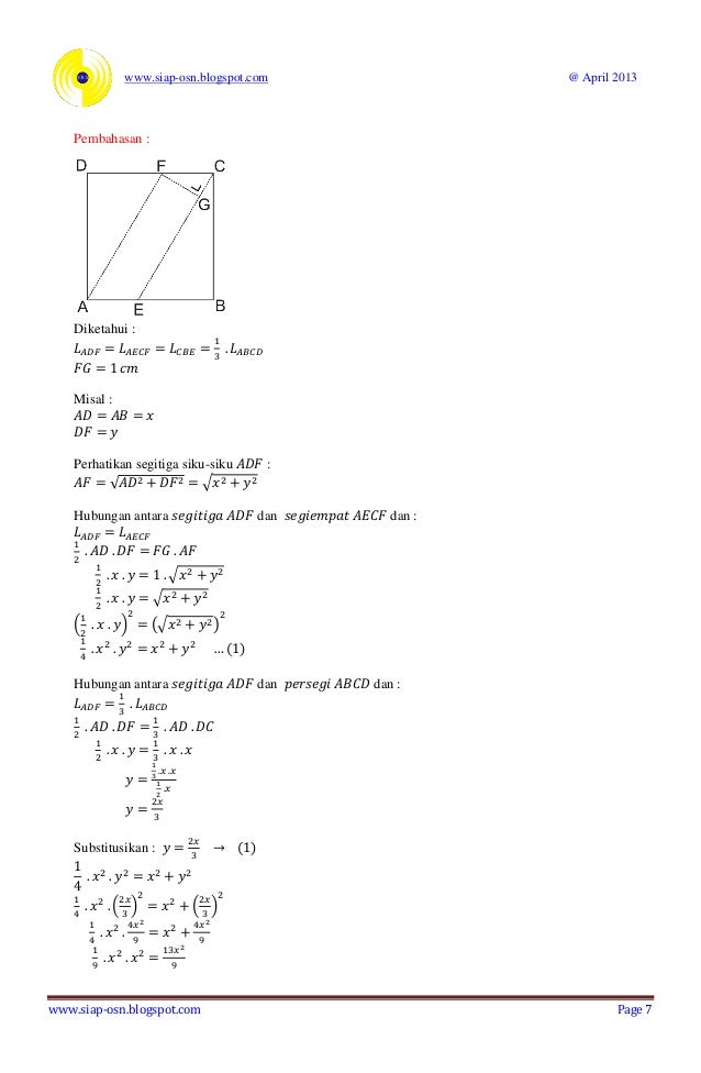 Soal dan pembahasan osn matematika 2012 bagian a isian singkat tingka…