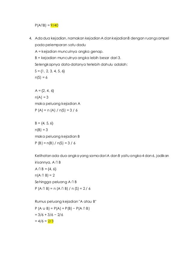 Soal dan pembahasan peluang dan barisan&amp;deret