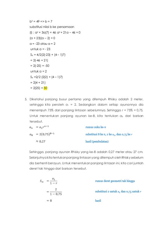 Soal dan pembahasan peluang dan barisan&amp;deret