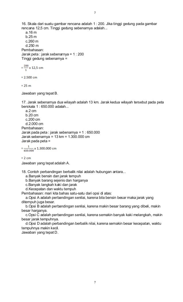 Soal dan pembahasan perbandingan senilai dan berbalik nilai Soal dan pembahasan perbandingan senilai dan berbalik nilai