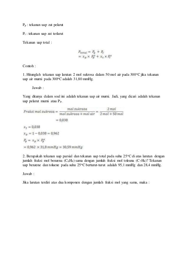 Contoh Soal Fraksi Mol X