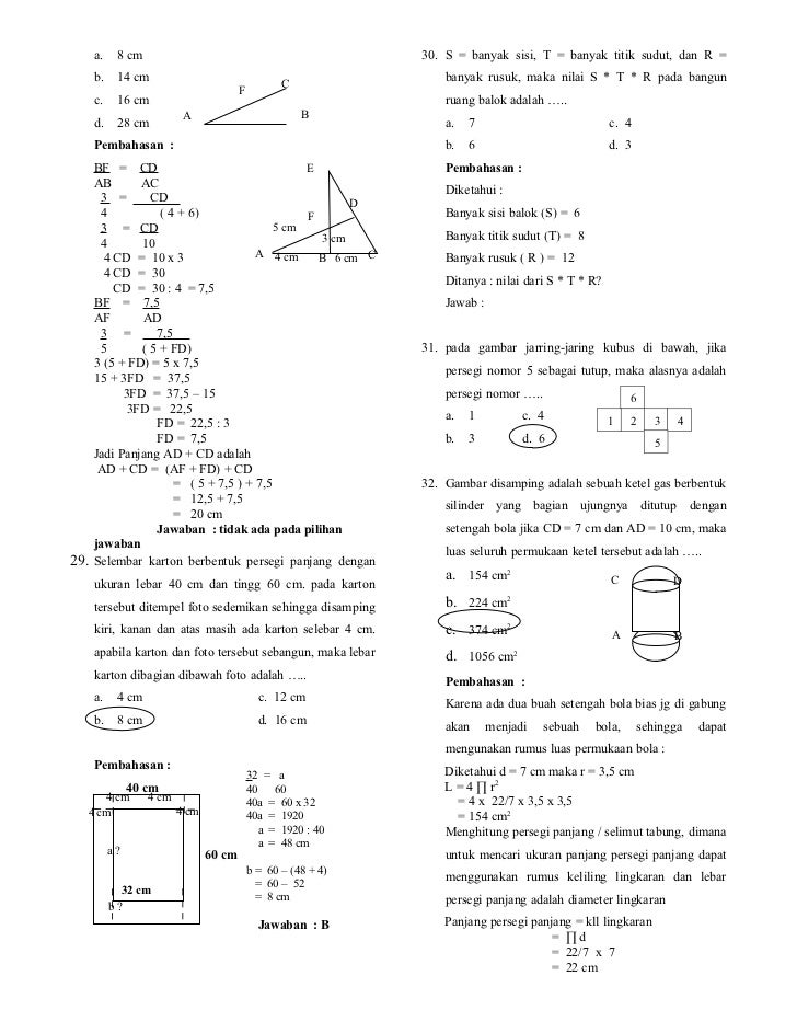 Soal Dan Pembahasan Try Out Matematika Smp