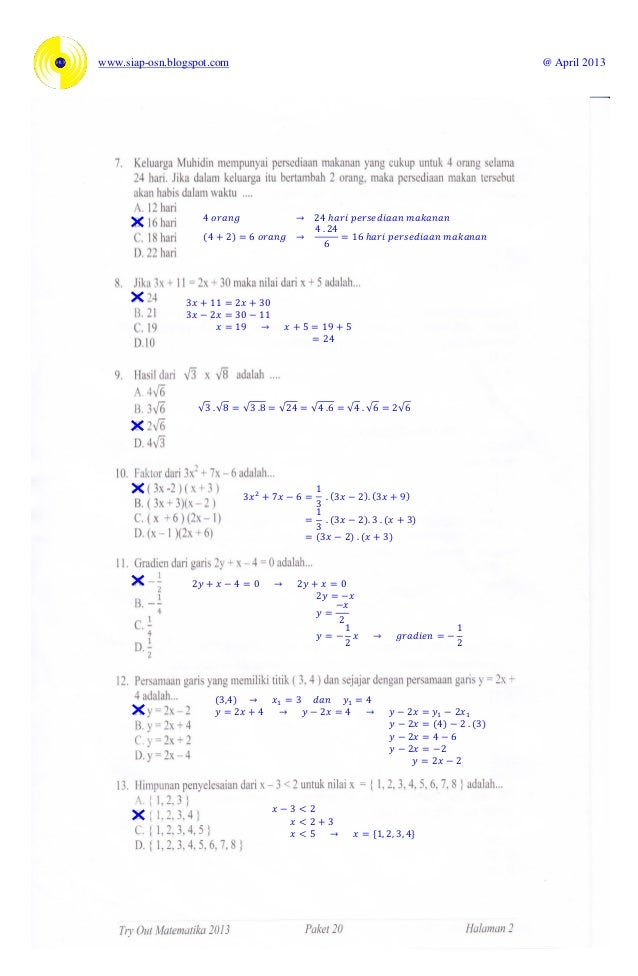 Download Soal Try Out Smp 2013 Dan Pembahasannya Download Soal Try Out Smp 2013 Dan Pembahasannya