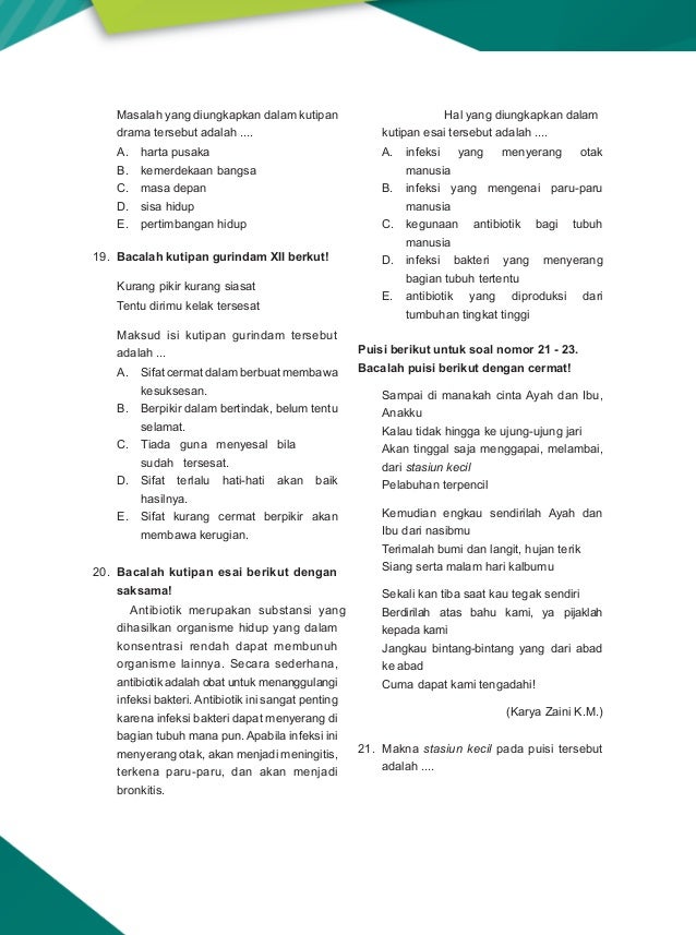 Soal dan pPembahasan UN bBahasa Indonesia SMA IPS 2010-2011