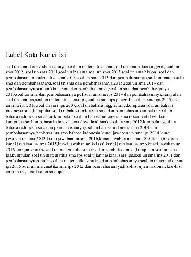 Soal Tpa Masuk Sma Dan Pembahasan