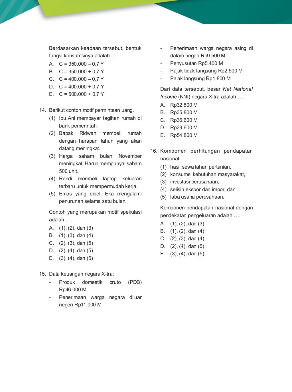 Soal dan pembahasan un ekonomi sma ips 20122013
