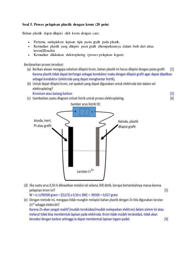 Contoh Soal Dan Jawaban Teknik Elektroplating | Soal Revisi