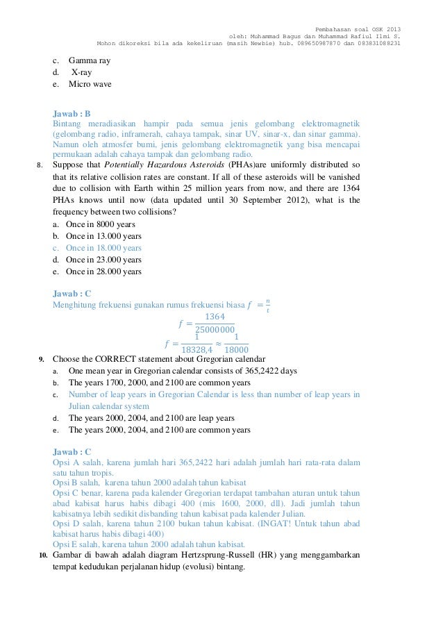 Soal Dan Solusi Osk Astronomi 2013 By M Bagus