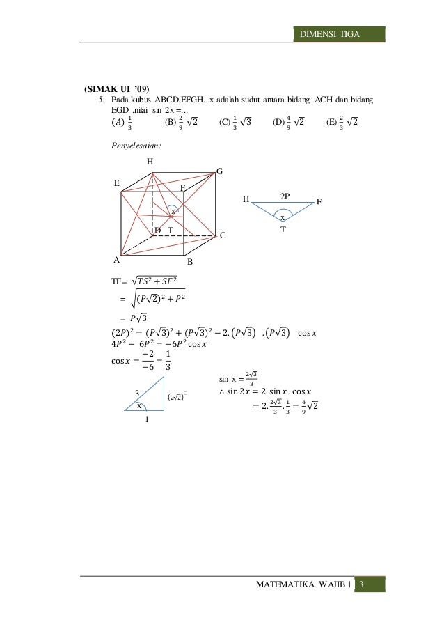 Soal Dimensi3 Dan Pembahasan