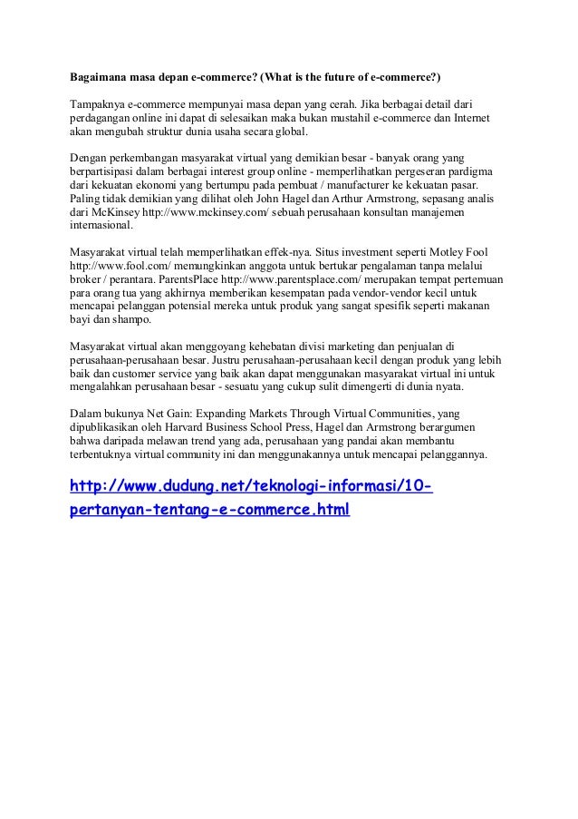 Soal E Commerce Bahasa Inggris Dan Jawabannya Bahasa Indonesia
