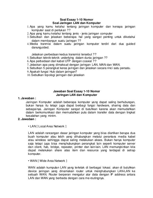 Contoh Soal Limit Essay