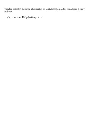 The chart to the left shows the relative return on equity for EBAY and its competitors. It clearly
indicates
... Get more on HelpWriting.net ...
 