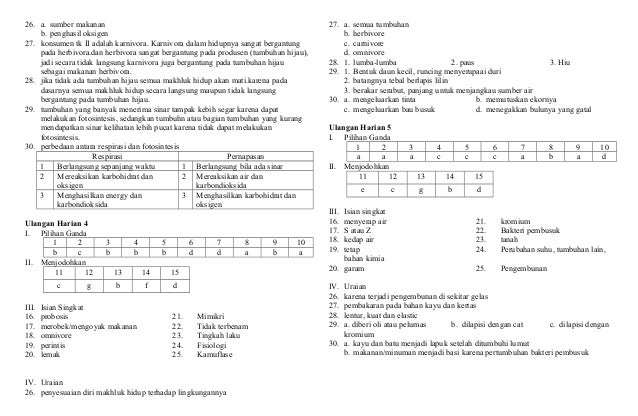 Soal ipa kelas 5 semester 1