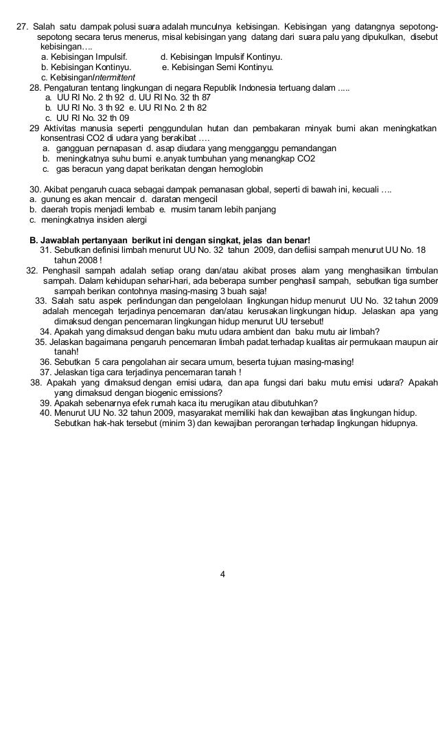 Soal Ipa Smk Semester Gasal Kelas Xi