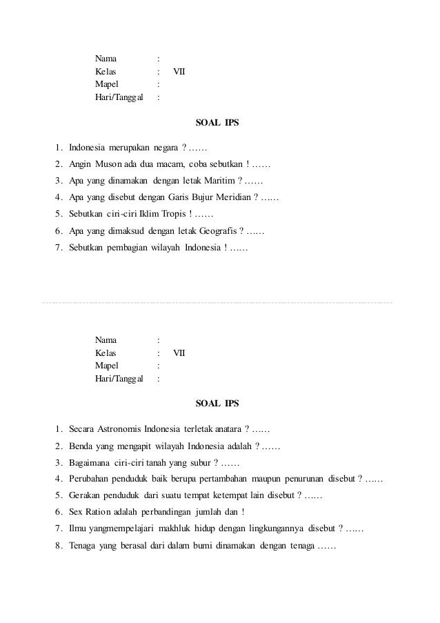 Soal Ips Soal Ips