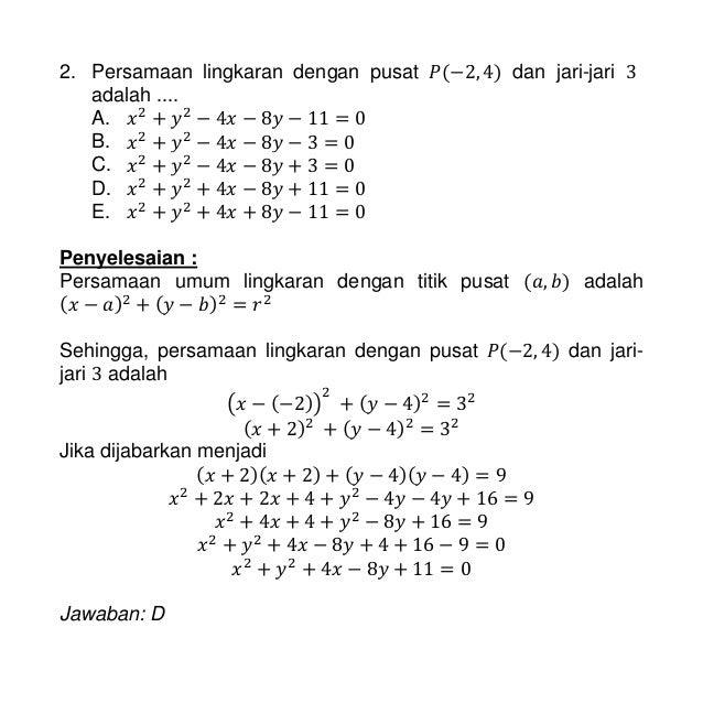 Contoh Soal Irisan Kerucut Beserta Jawabannya Jawaban Cerdas