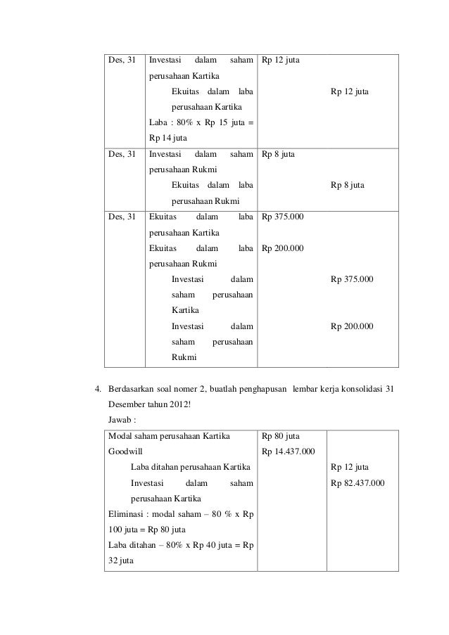 Contoh soal saham dan penyelesaiannya