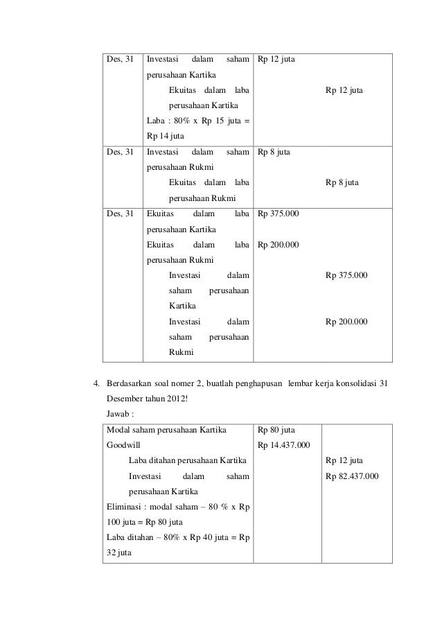 18 Contoh Soal Akuntansi Investasi Kumpulan Contoh Soal
