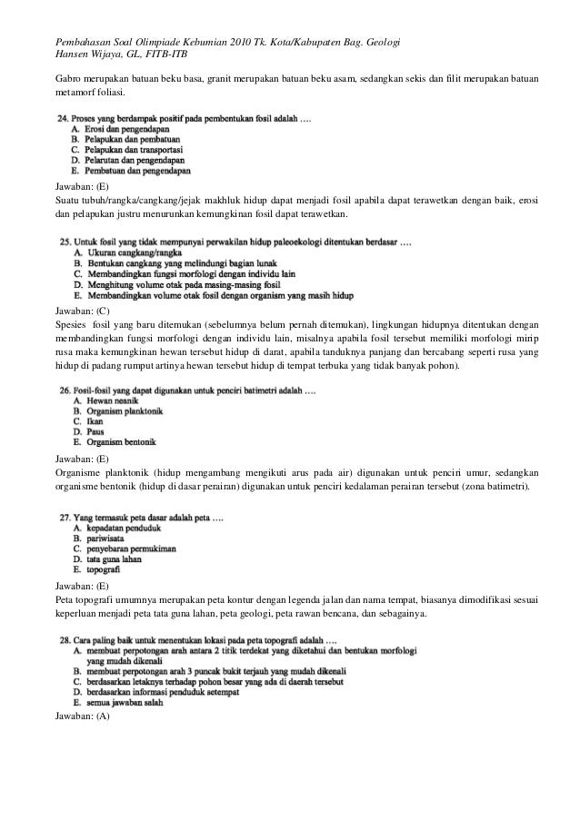 Soal Osn Kebumian 2019 Guru Paud