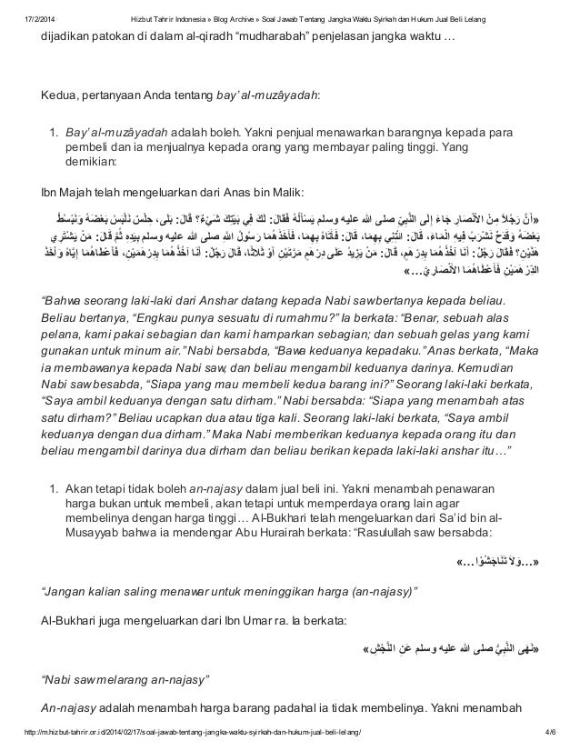 Soal Jawab Tentang Jangka Waktu Syirkah Dan Hukum Jual Beli Lelang