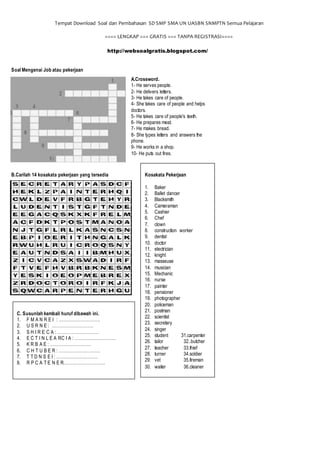 Soal Bahasa Inggris Tentang Profesi Atau Job