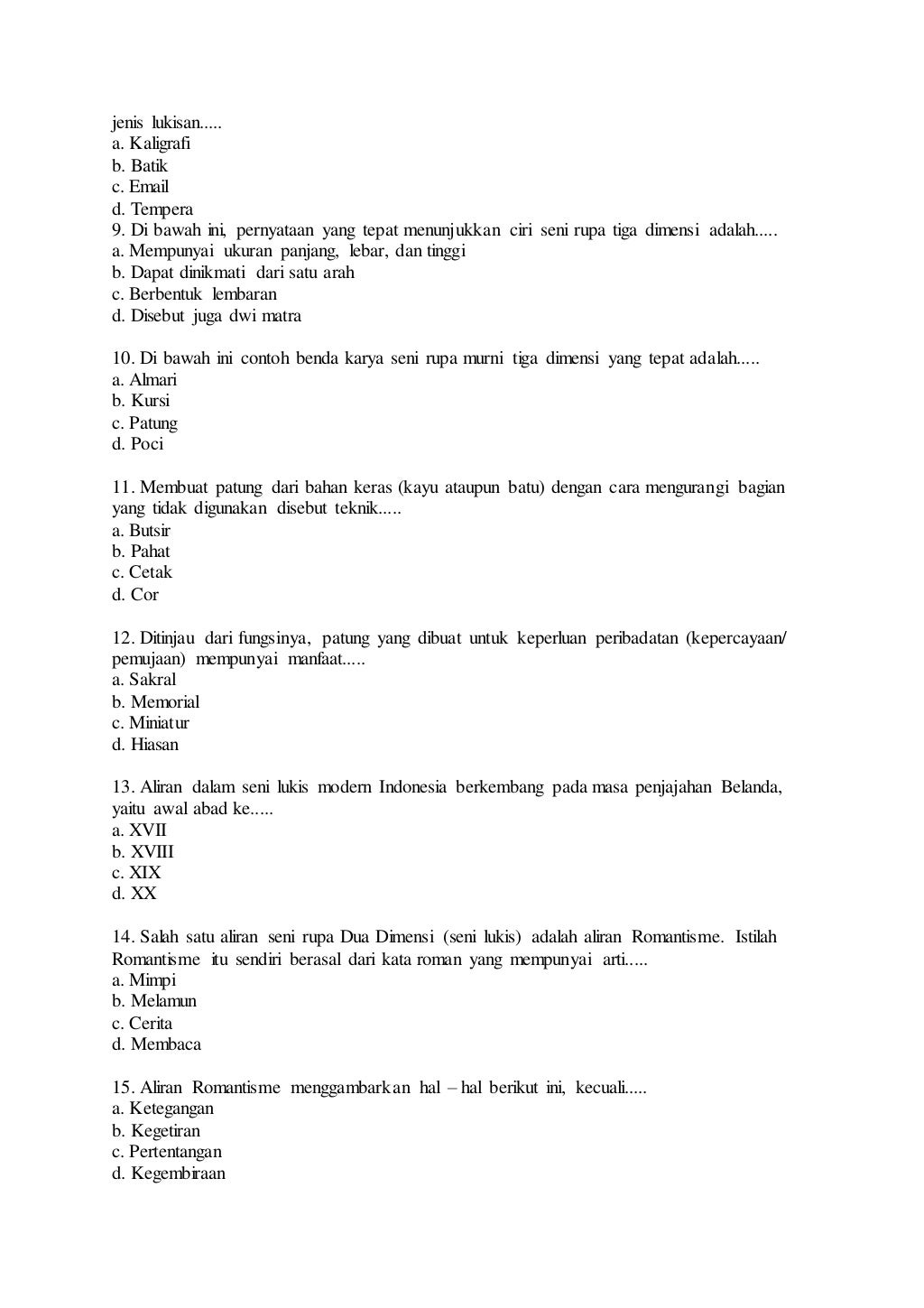 Soal kelas 9 Soal kelas 9