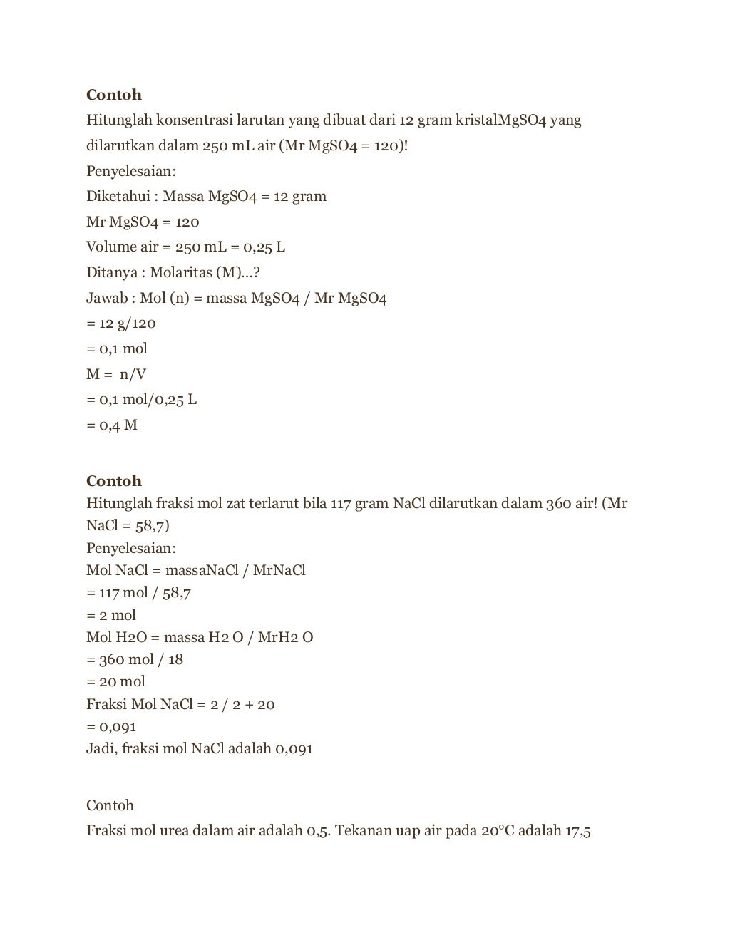 Soal Latihan UTS Kimia Kelas XII bab sifat koligatif larutan Soal Latihan UTS Kimia Kelas XII bab sifat koligatif larutan