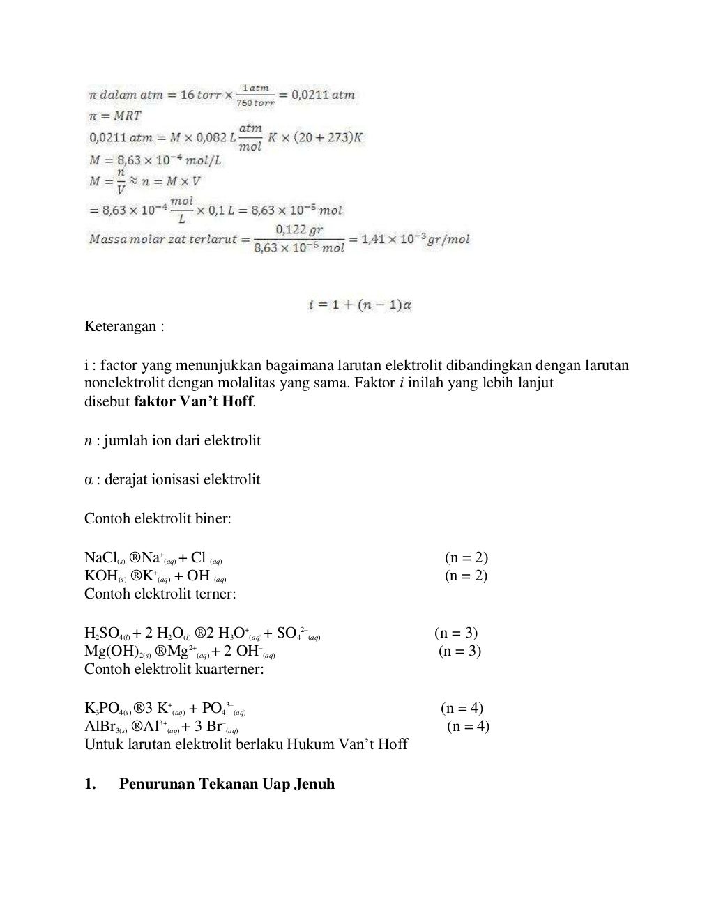 Soal Latihan UTS Kimia Kelas XII bab sifat koligatif larutan Soal Latihan UTS Kimia Kelas XII bab sifat koligatif larutan