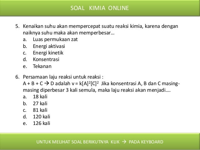 Soal Kimia Xi Online