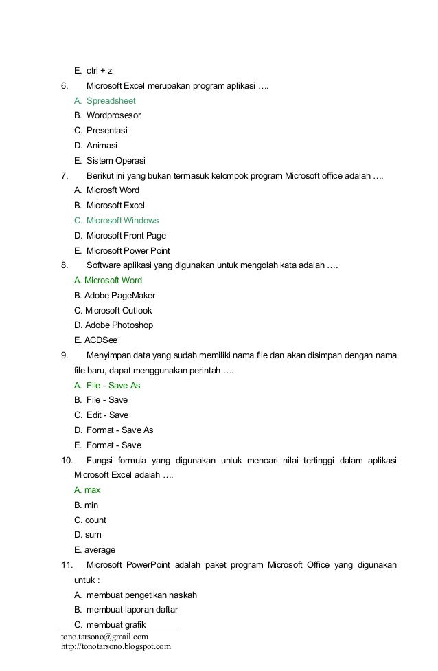 soal essay tik kelas x semester 1 beserta jawaban