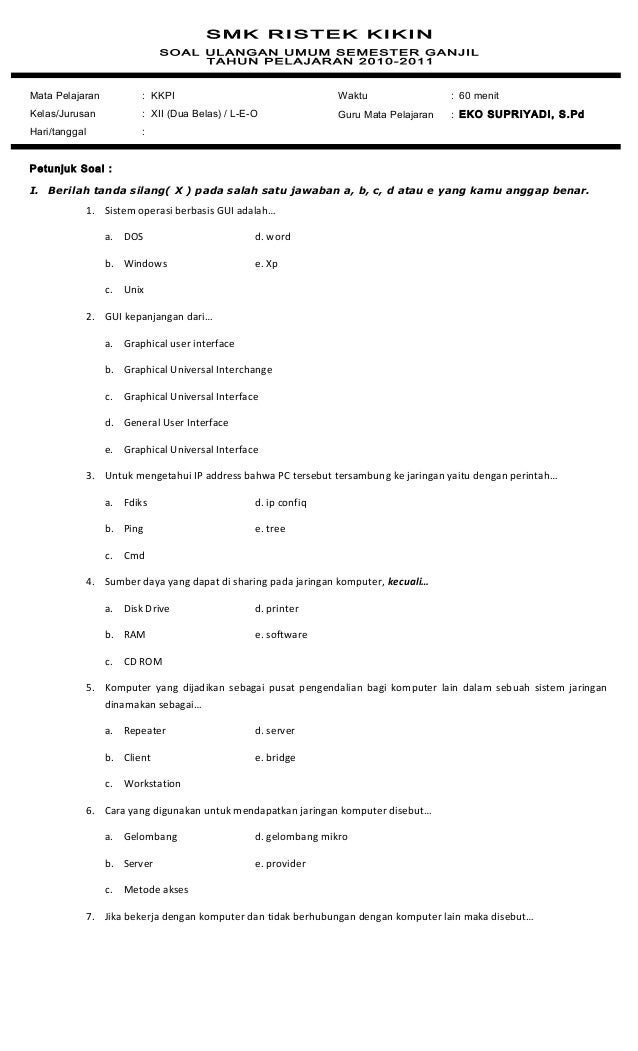 Soal Kkpi Kelas Xiia