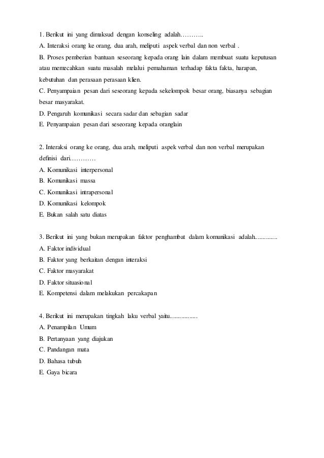 Soal Konseling Akbid