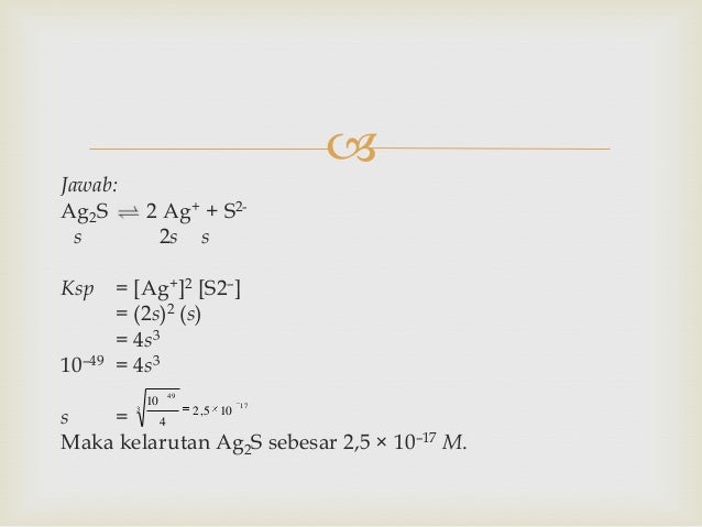 Contoh Soal Hasil Kali Kelarutan, KSP 2