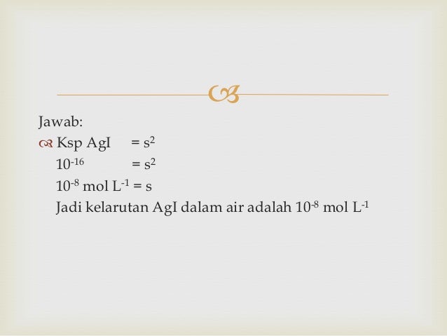 Contoh Soal Hasil Kali Kelarutan, KSP 2