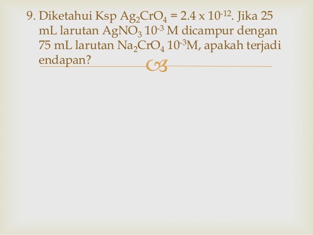 Contoh Soal Hasil Kali Kelarutan, KSP 2