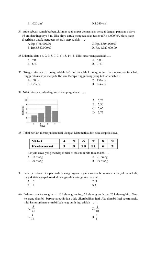 Soal latiahan un sun mamatika 2014 Soal latiahan un sun mamatika 2014