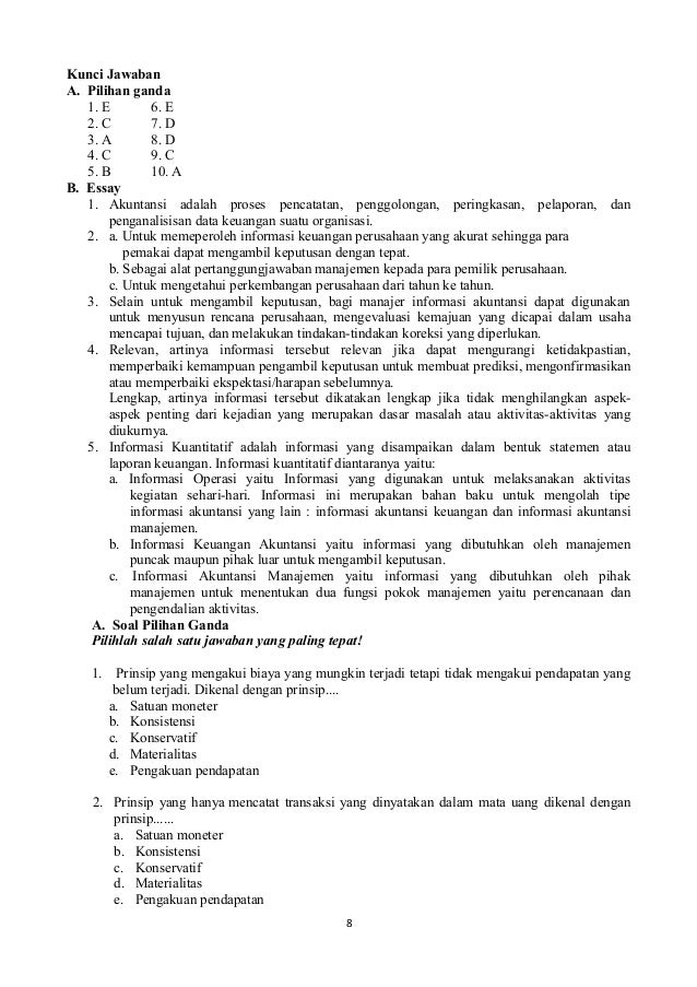 Soal Latihan Akuntansi