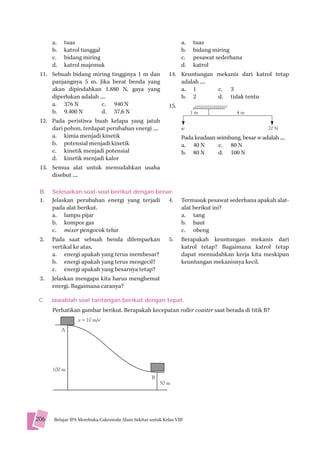 Soal latihan energi pesawat sederhana