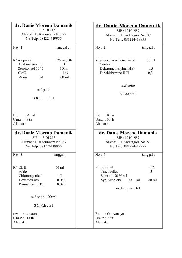 Soal Latihan Ilmu Resep 2