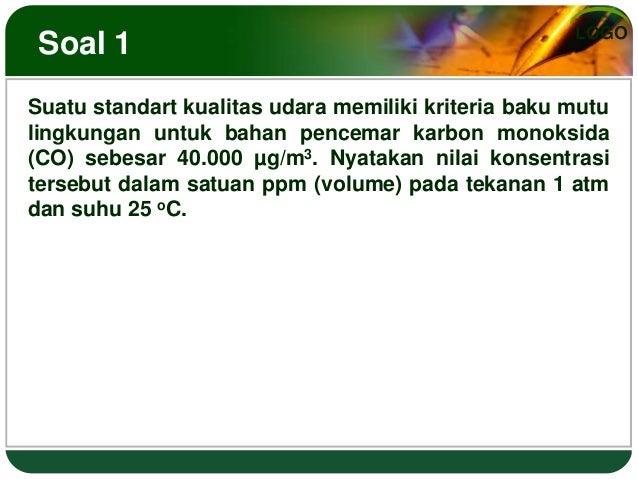 Latihan Kimia Lingkungan I