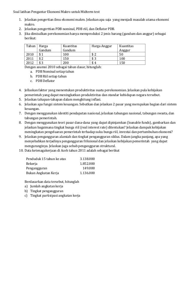 contoh soal essay ekonomi mikro dan jawabannya