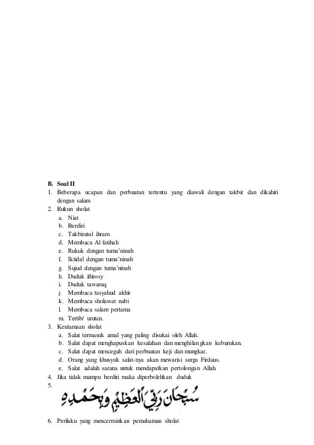 Soal Latihan Pengetahuan Kls 4 Smtr 2