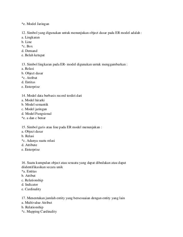 Soal latihan perancangan basis data 1 6 semester 2