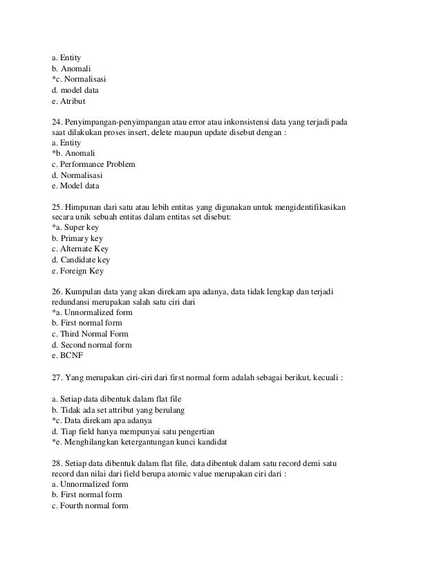 Soal latihan perancangan basis data 1 6 semester 2