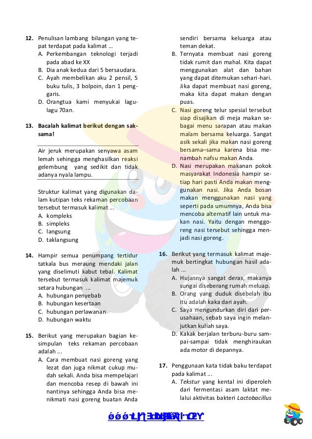 contoh soal essay bahasa indonesia kelas 9 tentang laporan percobaan